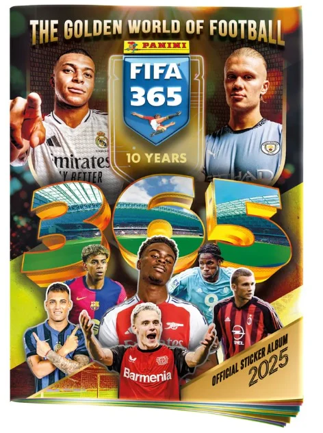 ALBUM + 4 SOBRES FIFA 365 2025 10 ANNIVERSARY THE GOLDEN WORLD FOOTBAL