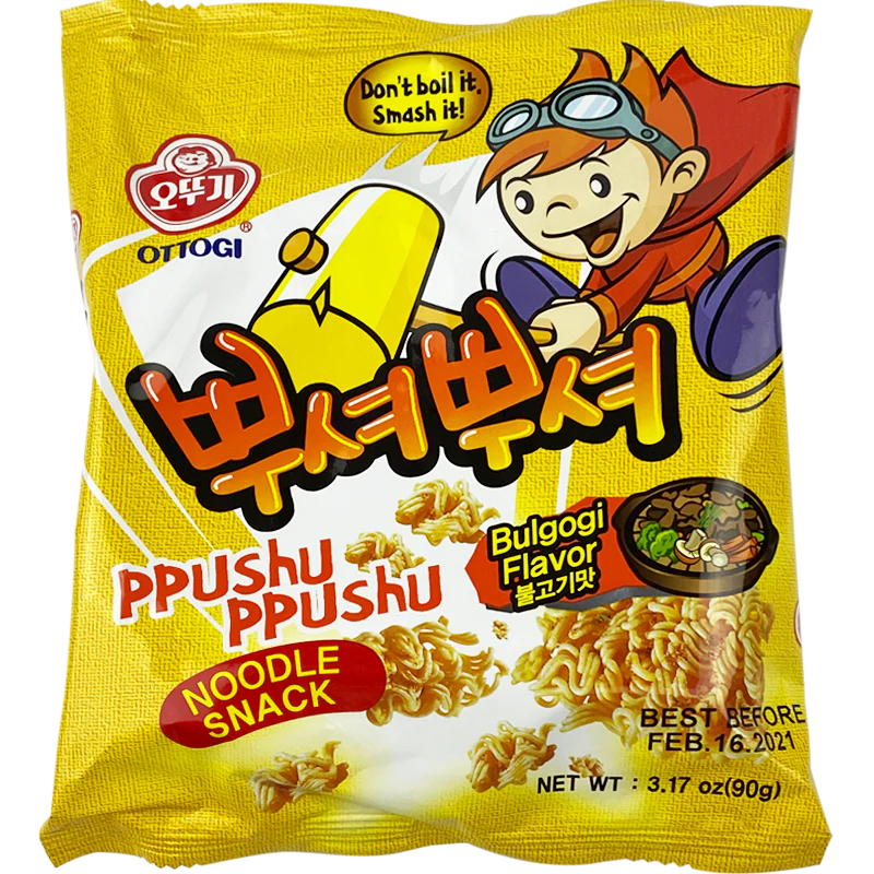 OTTOGI Ppushu Ppushu Ramen Crackers Bulgogi Flavor 90g