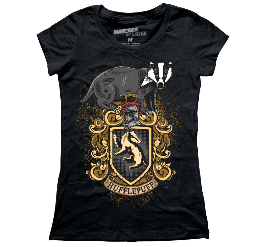 Mujer Hufflepuff Gris obscuro M