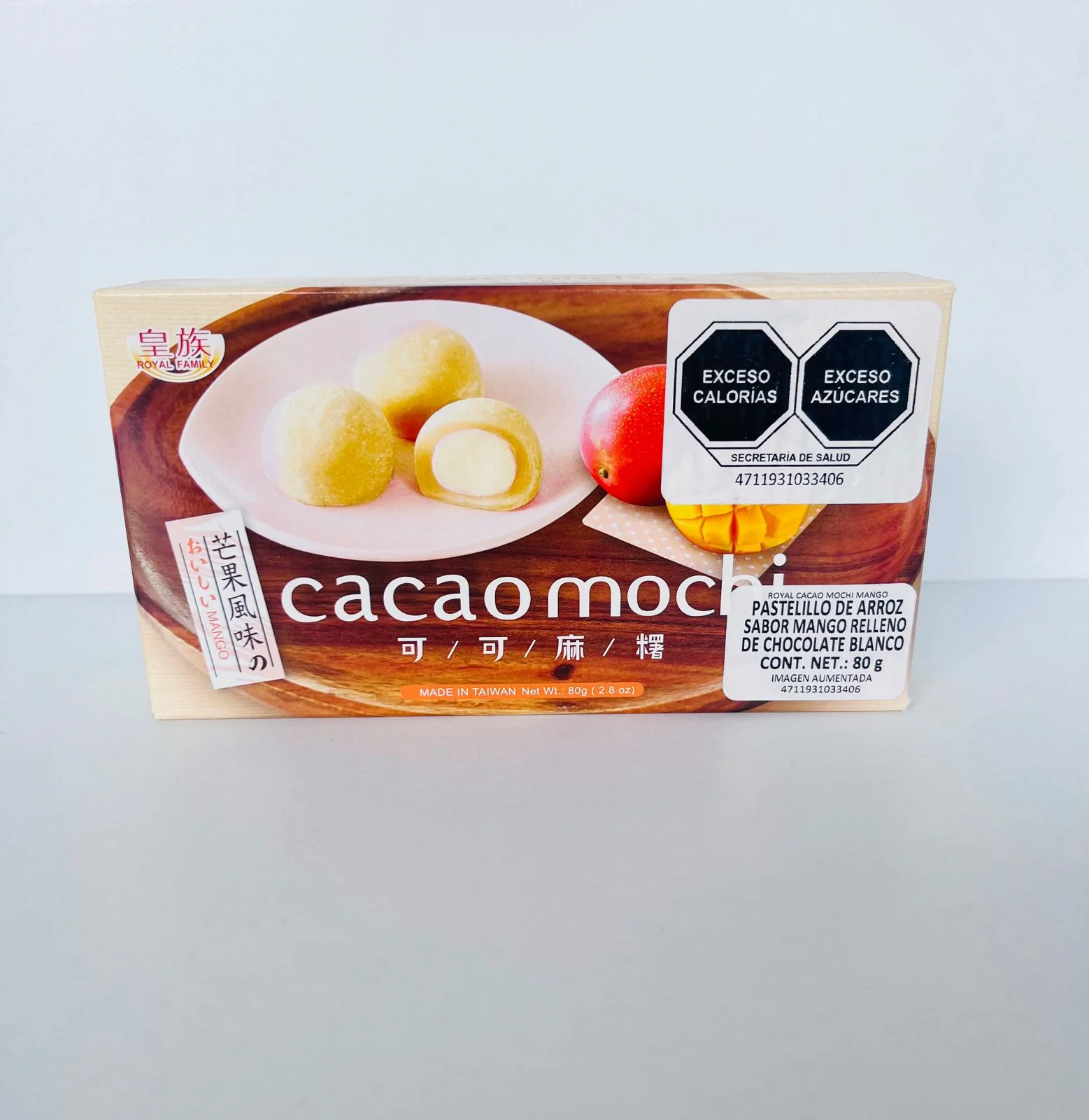 ROYAL FAMILY Cocao Mochi Mango relleno Chocolate Blanco  80g