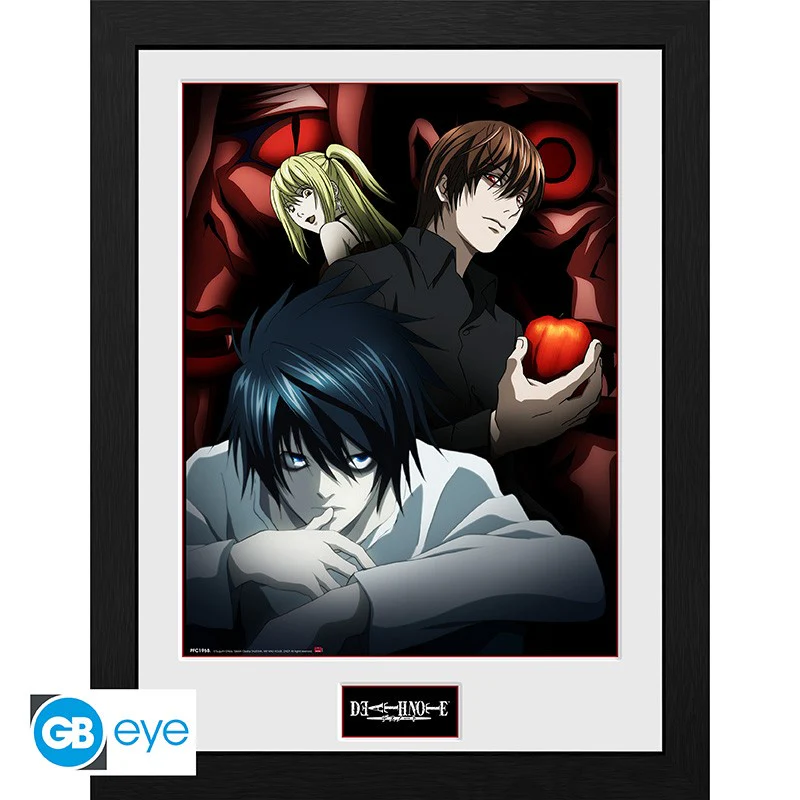 DEATH NOTE LIGHT, L, & MISA POSTER ENMARCADO