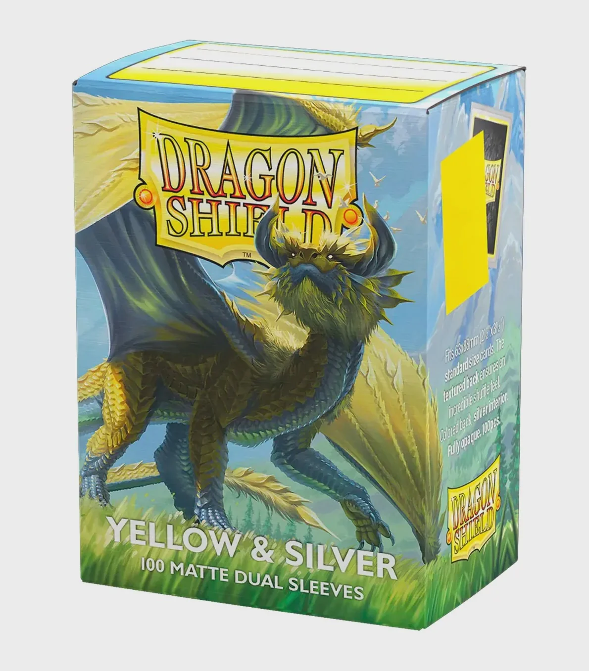 DRAGON SHIELD SLEEVES STANDARD DUAL MATTE YELLOW & SILVER (100 CT.)