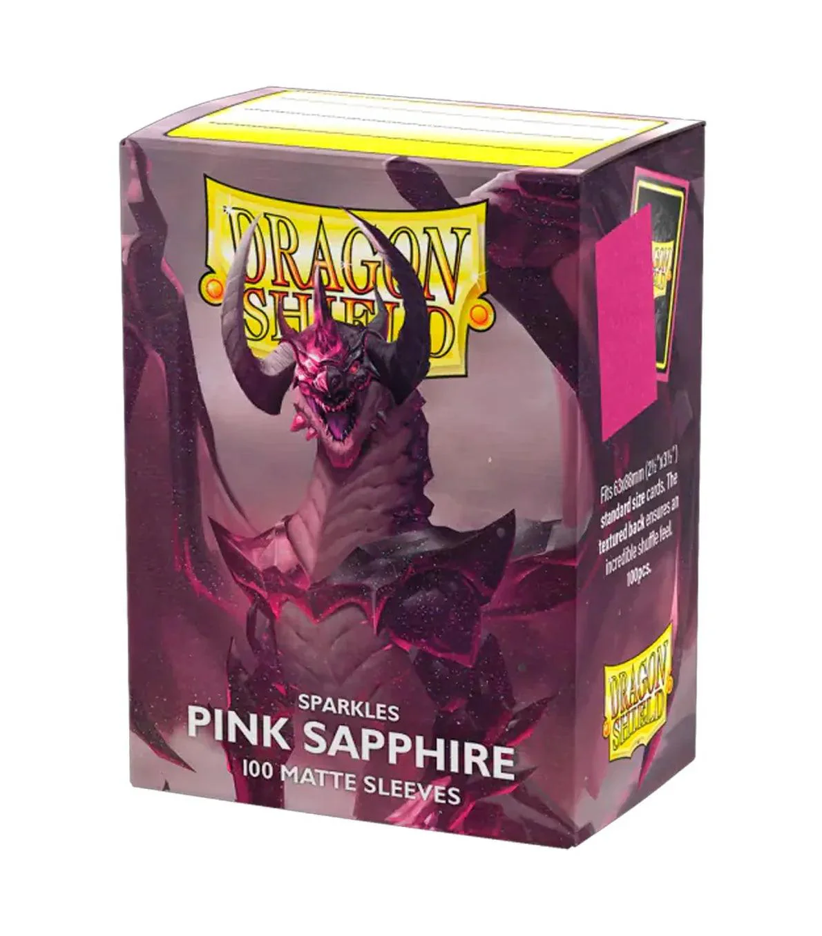 DRAGON SHIELD SLEEVES STANDARD MATTE SPARKLES PINK SAPPHIRE (100 CT) - Image 3