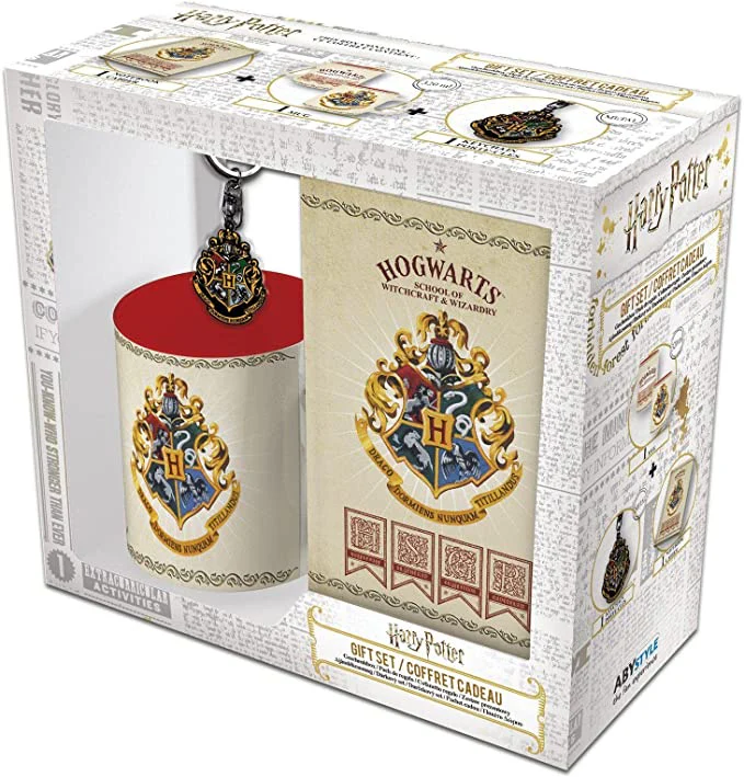 HARRY POTTER - Taza 320ml + llavero + Libreta "Hogwarts"