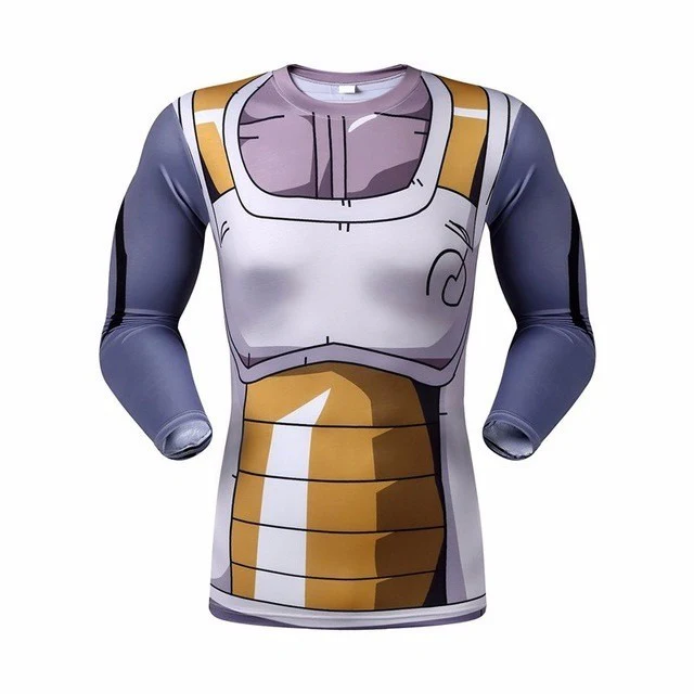Playera Licra Vegeta Gris Manga Larga XL