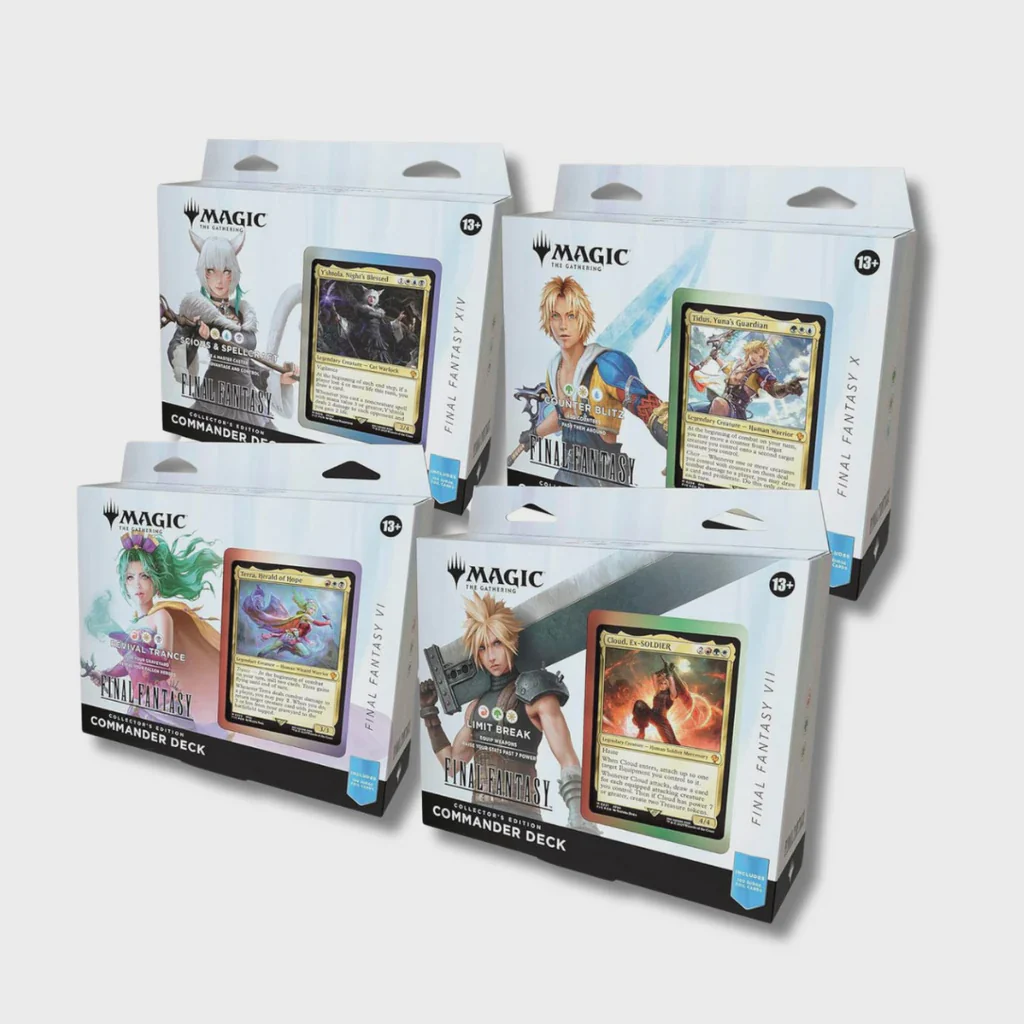MAGIC THE GATHERING TCG UNIVERSES BEYOND FINAL FANTASY COMMANDER DECK COLLECTOR EDITION DISPLAY (4 DECKS)