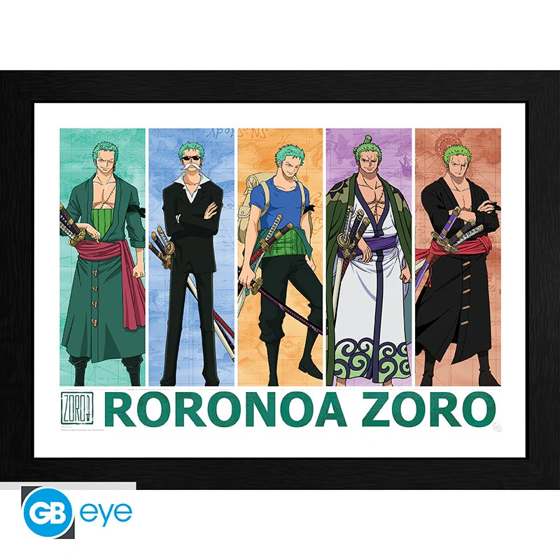 ONE PIECE POSTER ENMARCADO "PIRATE HUNTER ZORO"