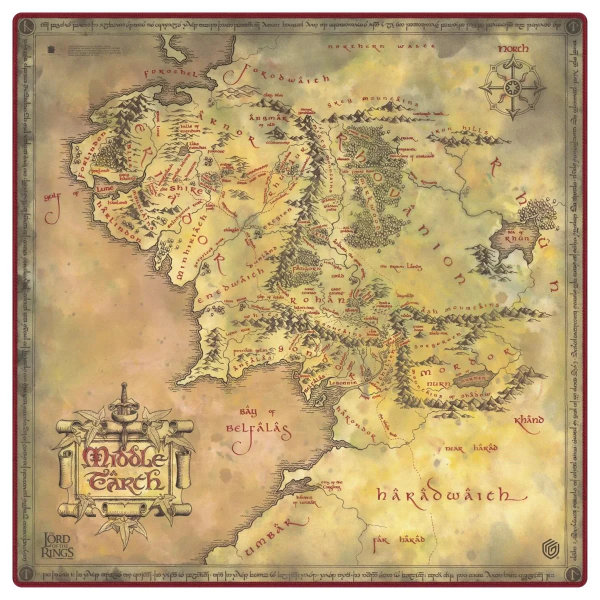 PLAYMAT OVERSIZED LORD OF THE RINGS PLACES OF MIDDLE EARTH - Image 4