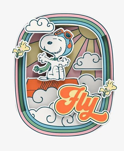 SNOOPY PILOT DREAMS WOODEN MAGNET